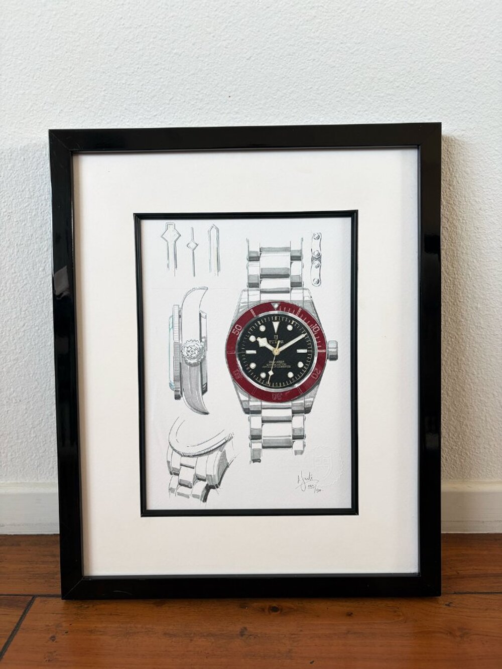 Limited Edition Tudor Watch Sketch – Framed Art Print #395/500